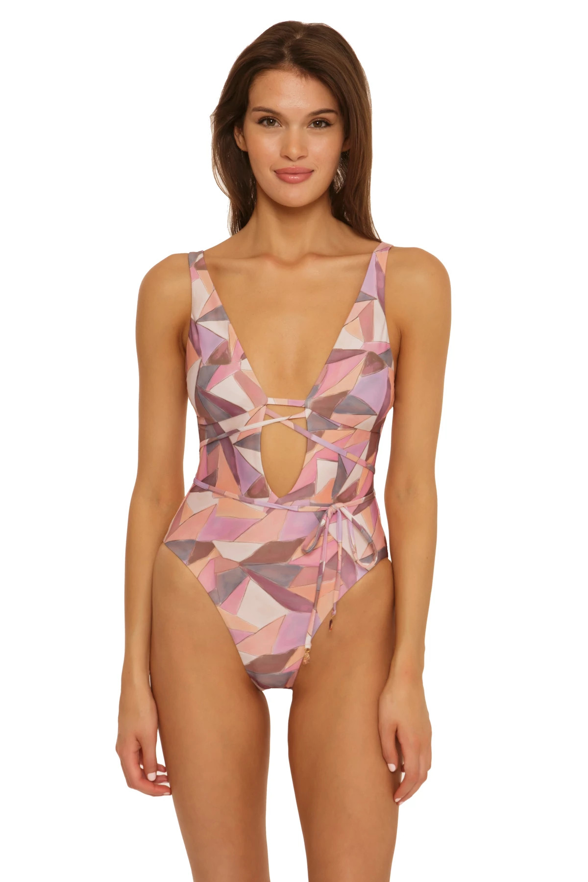MULTI High Leg Wrap Maillot One Piece Swimsuit image number 1