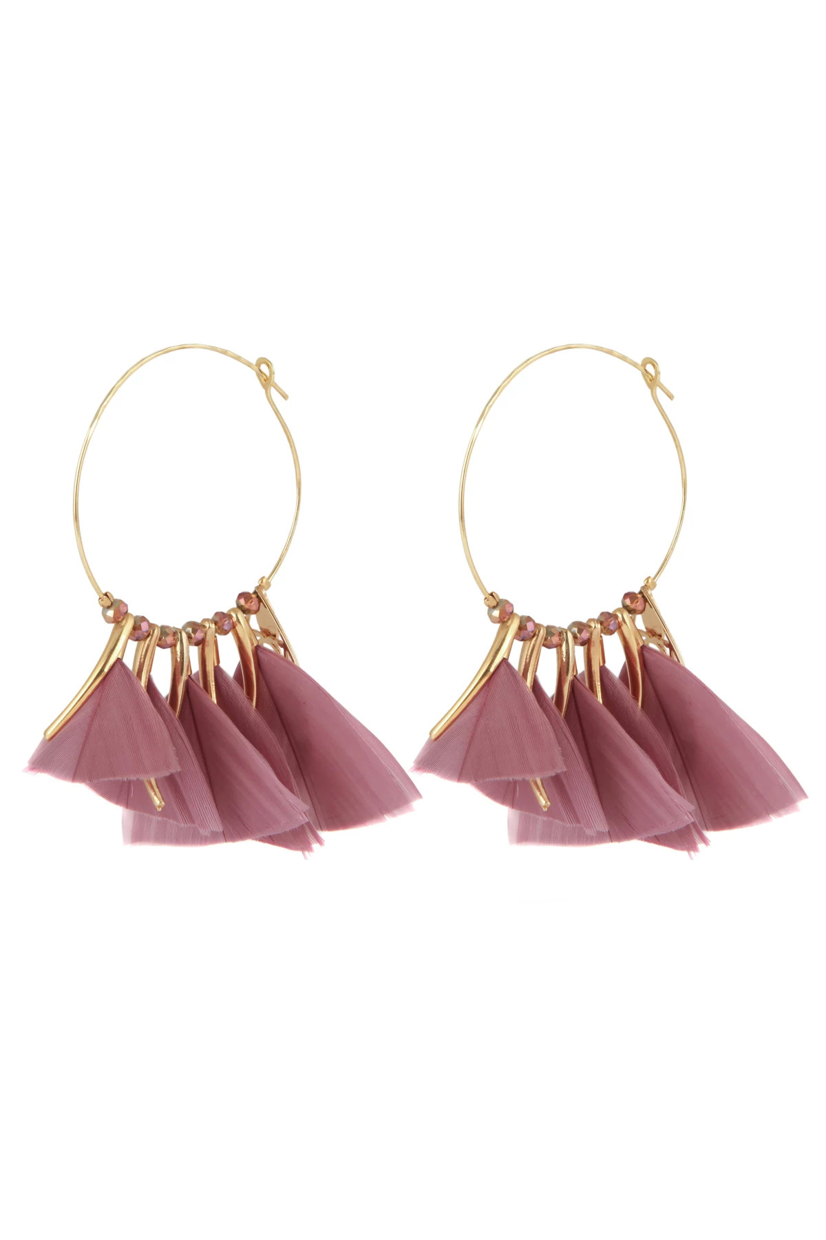 060 BLUSH Marly Feather Earrings image number 1