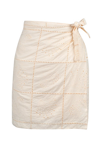 IVORY Shell Marina Eyelet Mini Sarong
