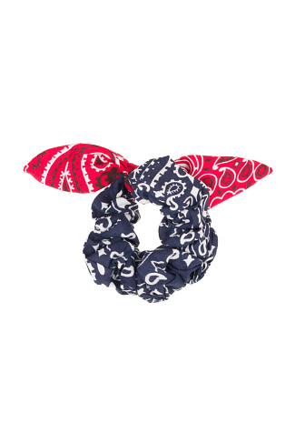 NAVY/REAL RED Bandana Scrunchie