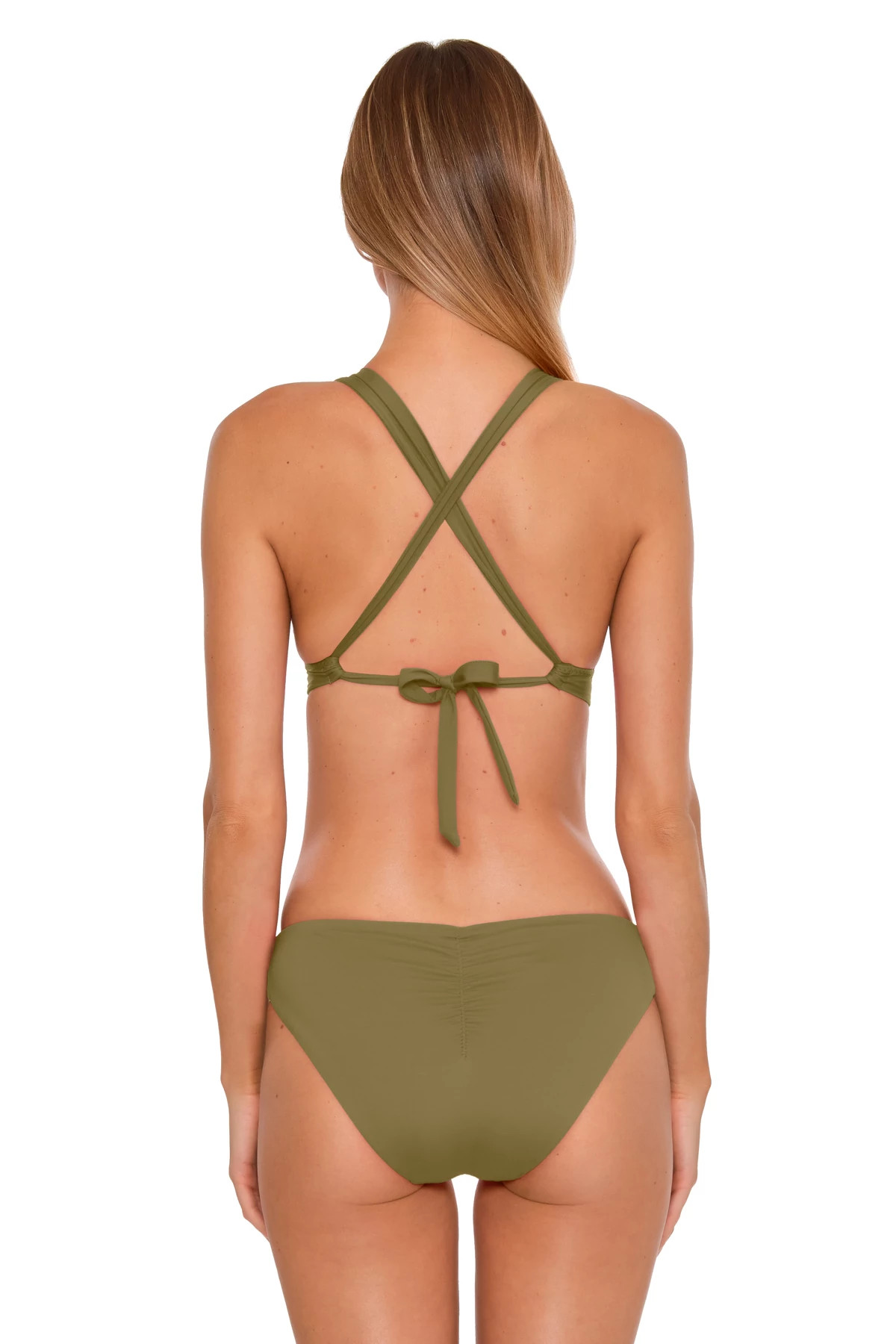 SEAWEED Cutout Banded Triangle Bikini Top image number 2