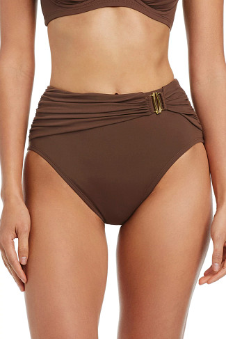 ROCKPOOL Ruched High Waist Bikini Bottom