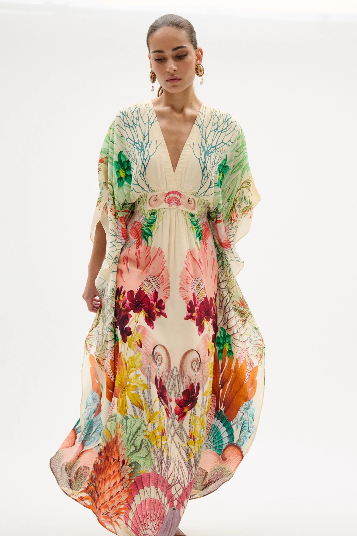 SEA ELEMENTS Taiel Floral Print Caftan Maxi Dress image number 5
