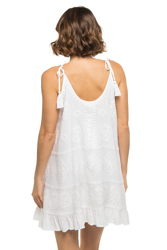 WHITE/WHITE Embroidered Mini Dress