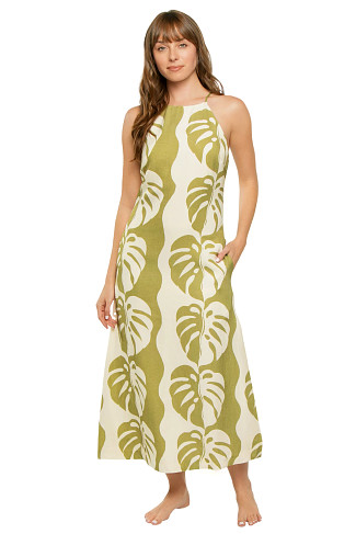 MIDSUMMER PALM PRINT Midsummer Palm Midi Dress