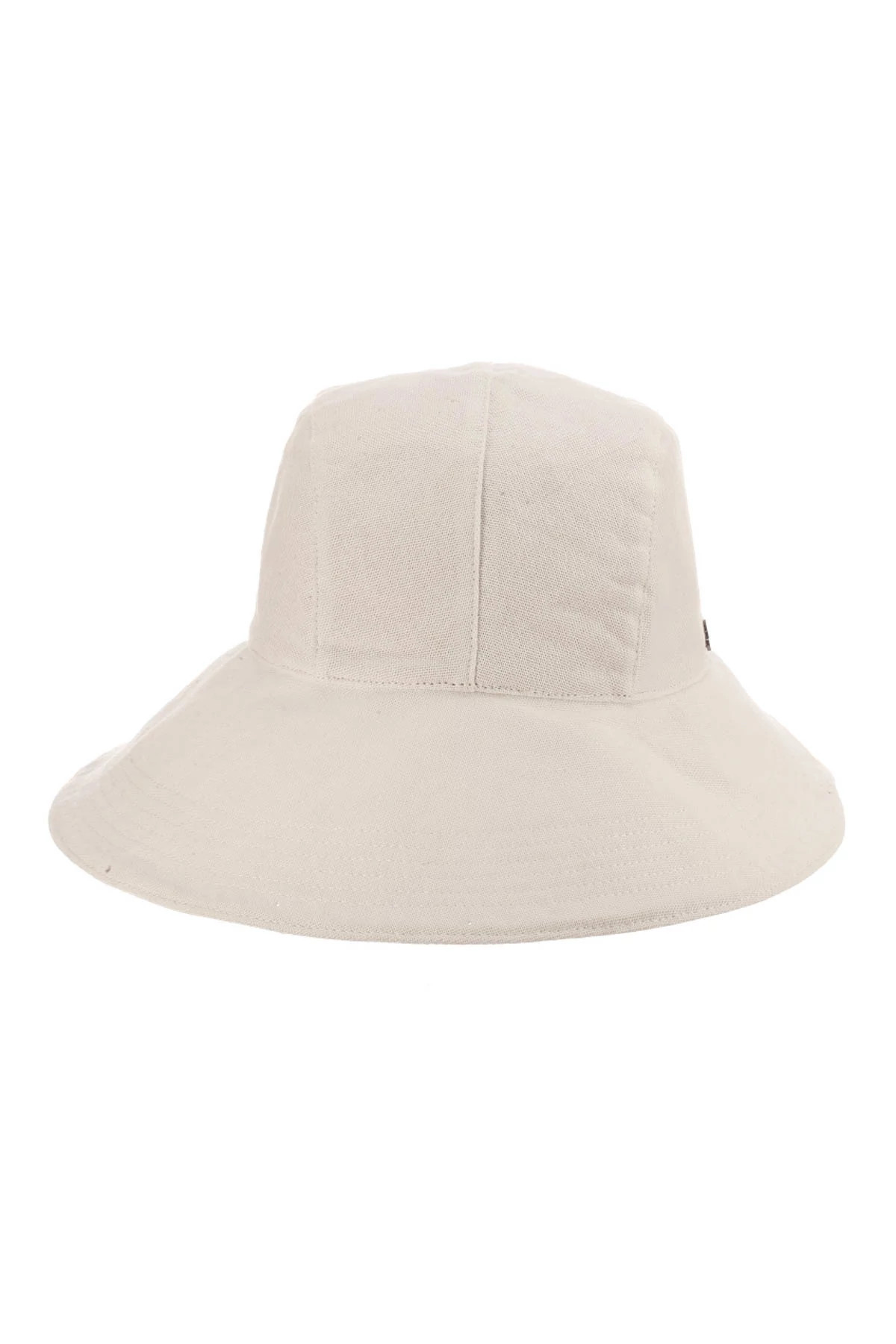 WHITE White Cotton Split Brim Sun Hat image number 4