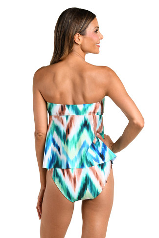 MULTI Chevron Print Bandeau Tankini Top