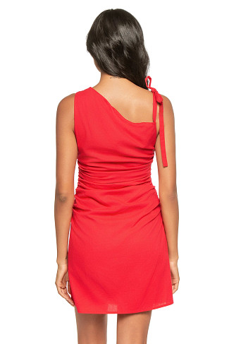 RED Rhodes Ruched Tie Shoulder Mini Dress