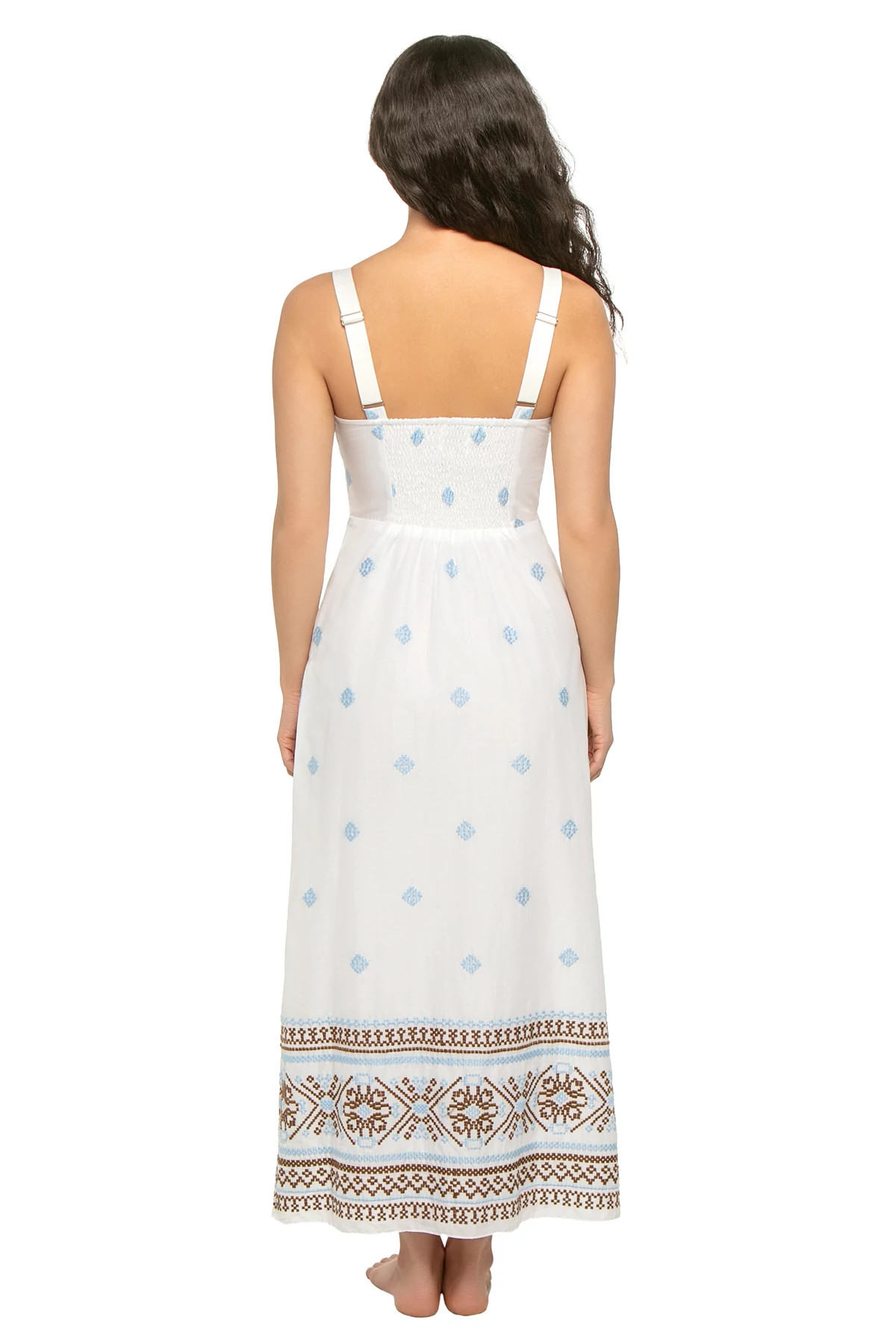 EMBROIDERED COTTON FS011 Aria Midi Dress image number 2