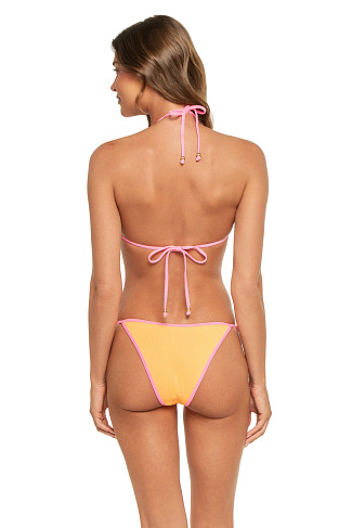 PEACH POP Ribbed Contrast Trim Triangle Top