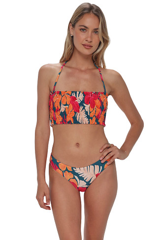 MOONLIT DIP Kali Smocked Bandeau Bikini Top