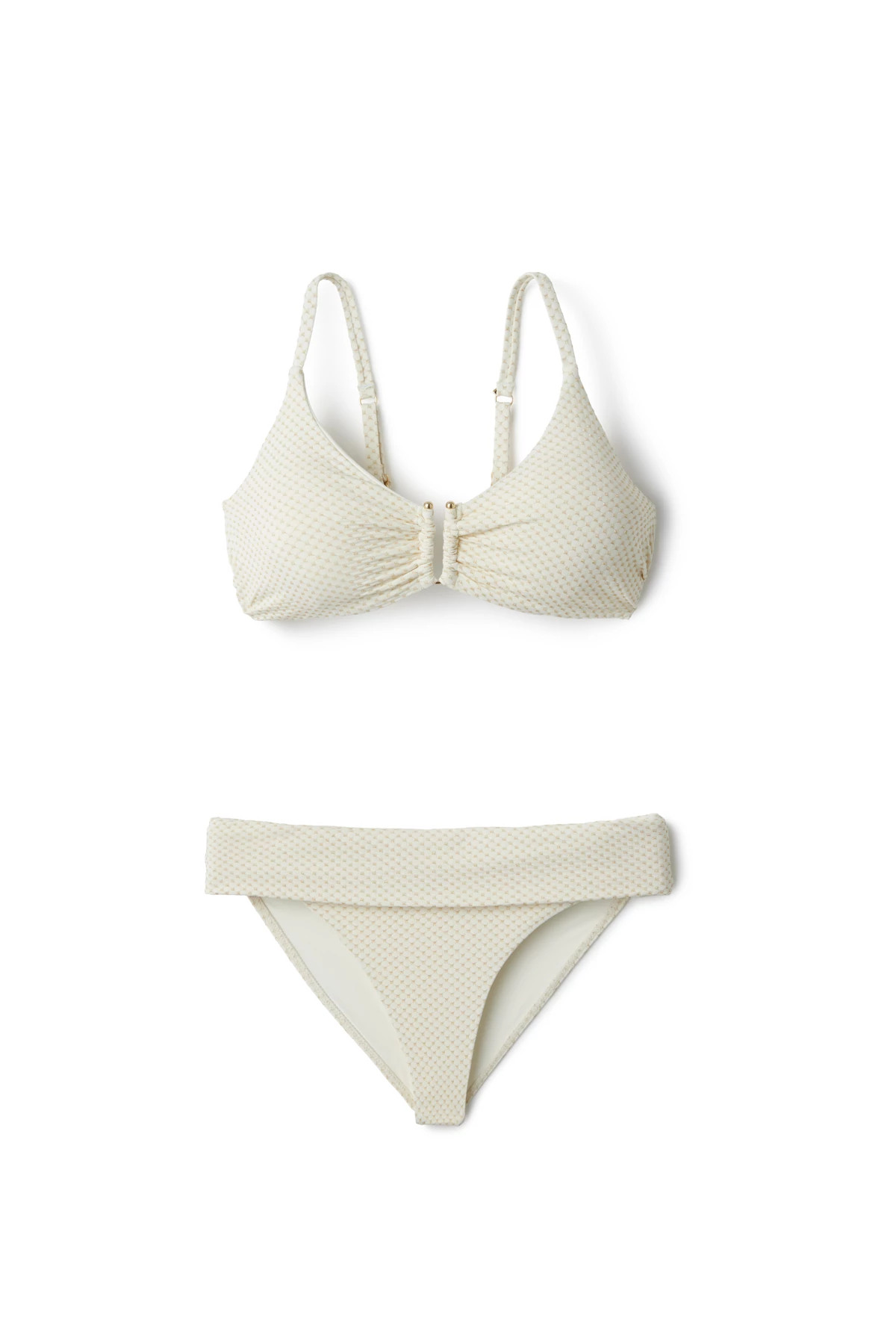 WHITE SAND Jules Textured Bralette Bikini Top image number 4