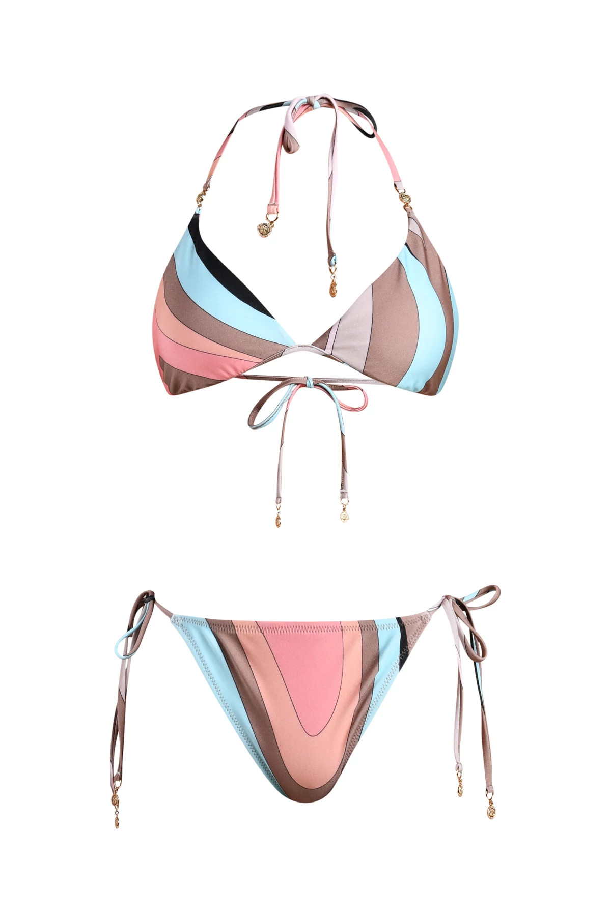 ICE BLUE MULTI Britt Swirl Tie Side Bikini Bottom image number 4