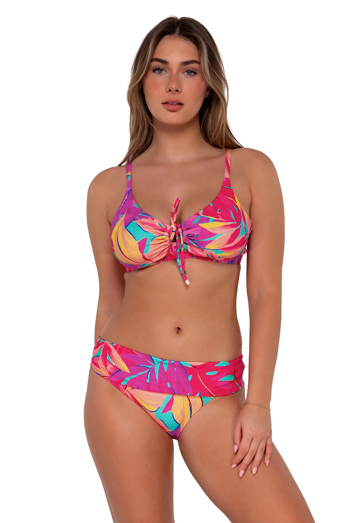 OASIS SANDBAR RIB Kauai Keyhole Underwire Bikini Top (D+ Cup) image number 1