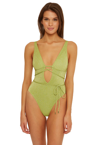 GREEN APPLE Wrap Maillot One Piece Swimsuit