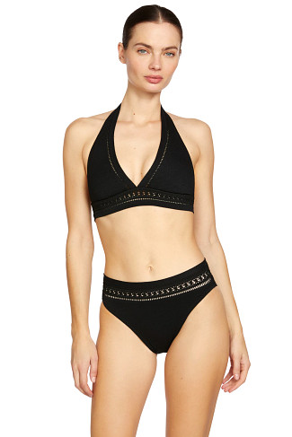 BLACK Isabelle Halter Bikini Top