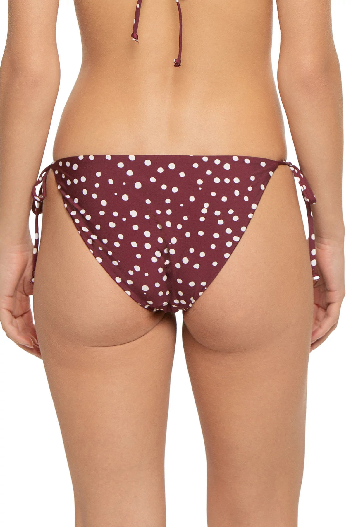 DARK BURGUNDY Dolce Dot Hipster Bikini Bottom image number 2