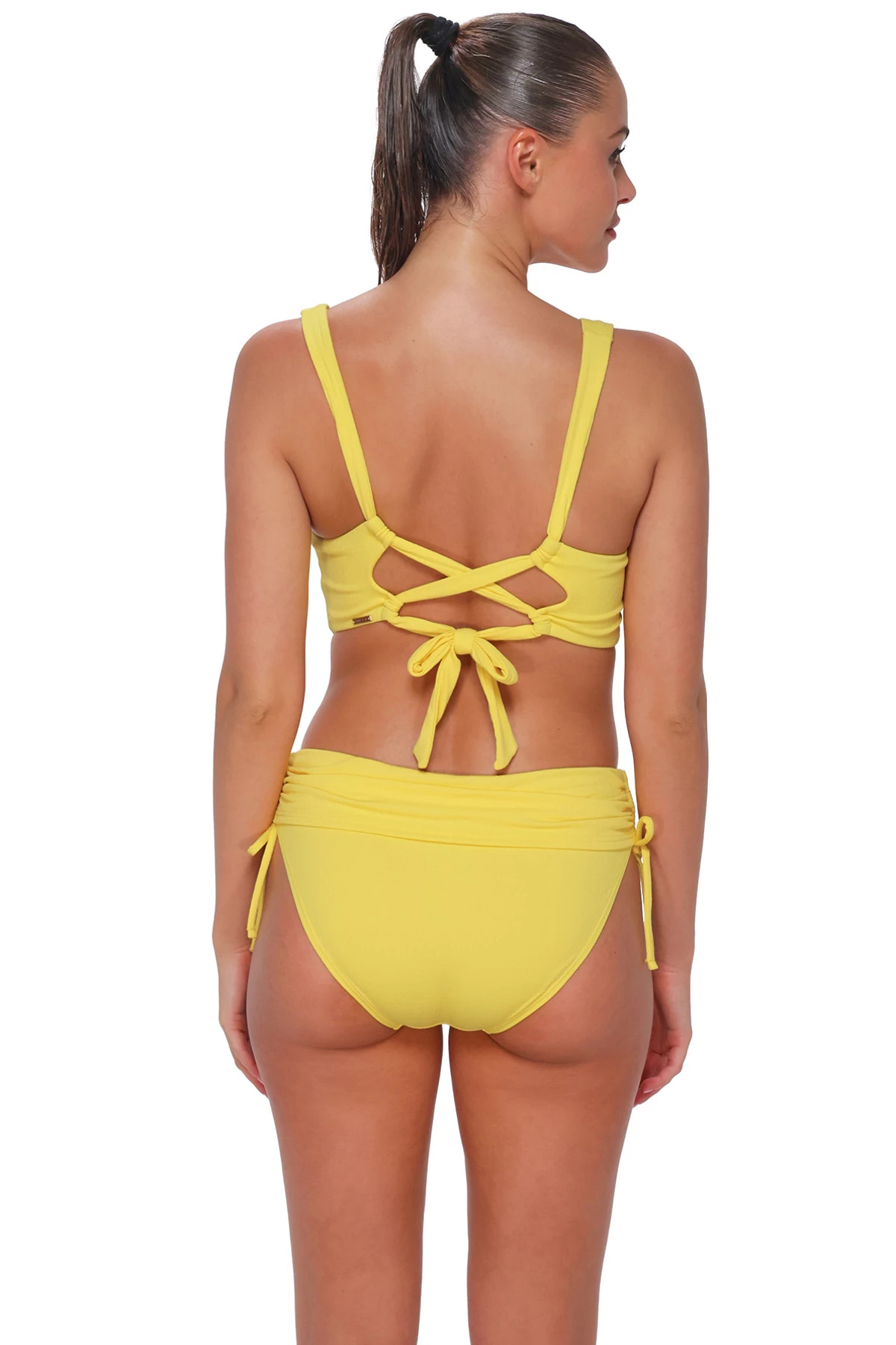 PINEAPPLE CREPE Elsie Underwire Bralette Bikini Top (D+ Cup) image number 2