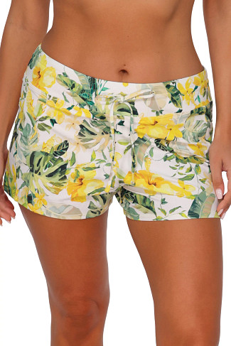 ISLA SOLEIL CREPE Laguna Pocket Drawstring Swim Short