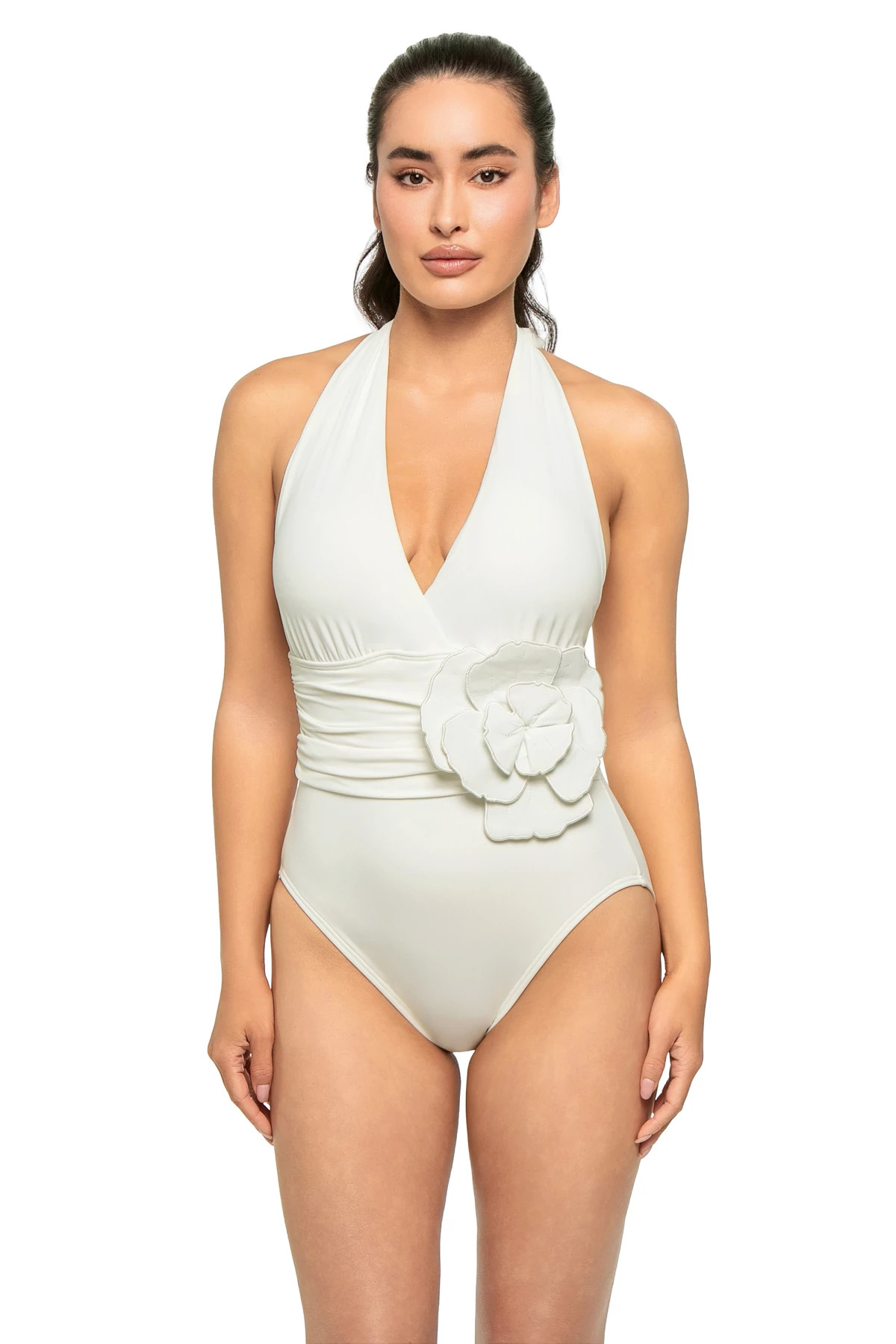 WHITE Romantic Floral One Piece Swimsuit image number 1