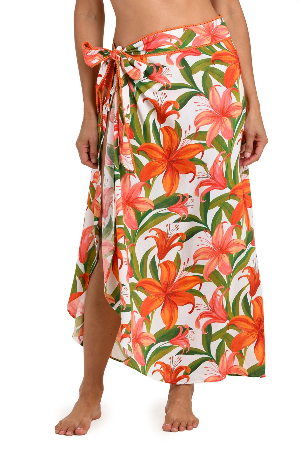 MULTI Jungle Blossom Hem Wrap Skirt image number 4