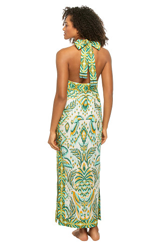 TROPICAL TAPESTRY OFF-WHITE Tropical Tapestry Linen Maxi Dress