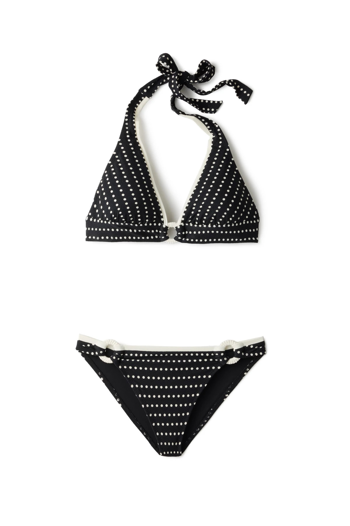 BLACK/ECRU Millie Hipster Bikini Bottom image number 4