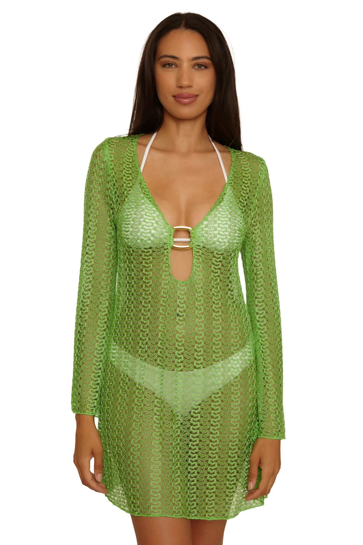 GREEN APPLE Lace Crochet Tunic image number 1