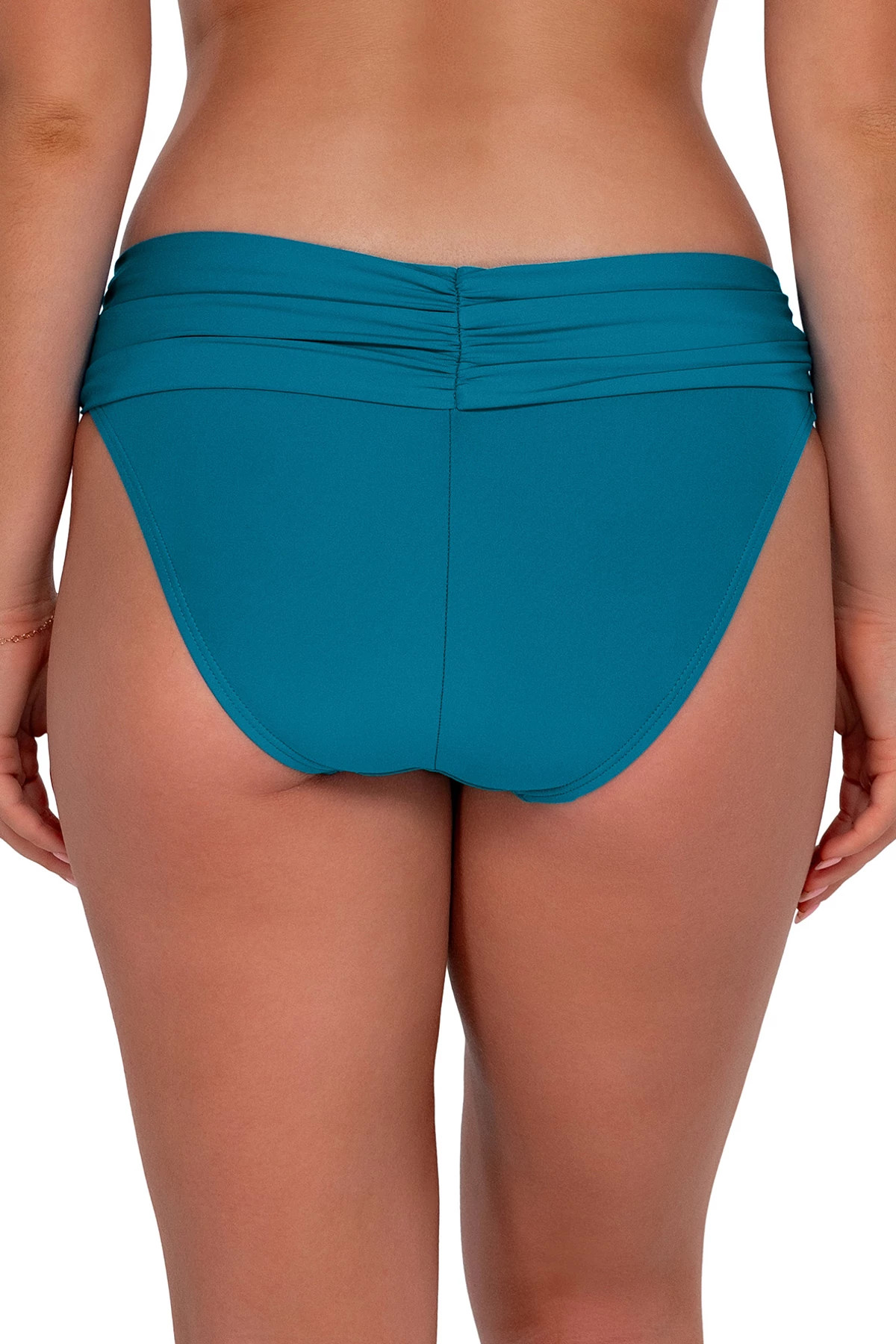 AVALON TEAL Unforgettable Banded Hipster Bikini Bottom image number 2