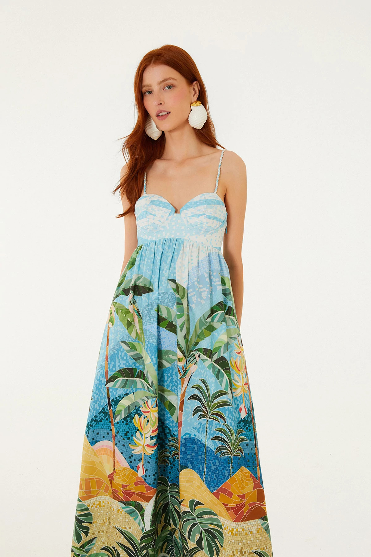 RIO MOSAIC MULTICOLOR Rio Mosaic Cotton Maxi Dress image number 4