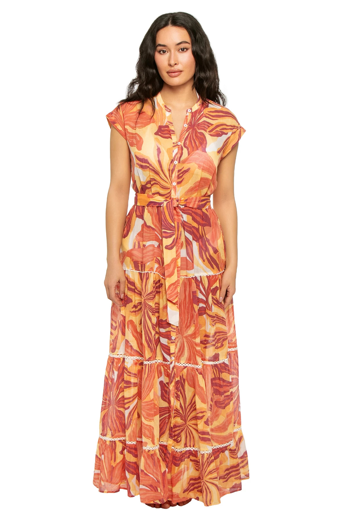 RED SEAWEED Kora Collared Maxi Dress image number 1