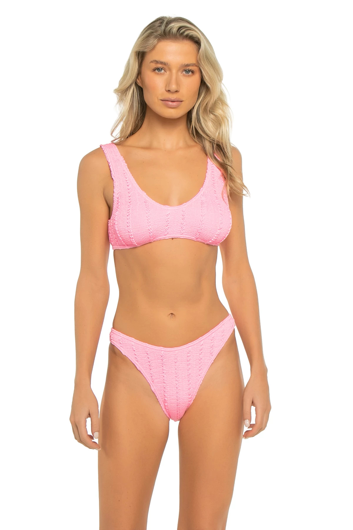 STRIPES STRAWBERRY PINK Barcelona Bralette Bikini Top image number 1