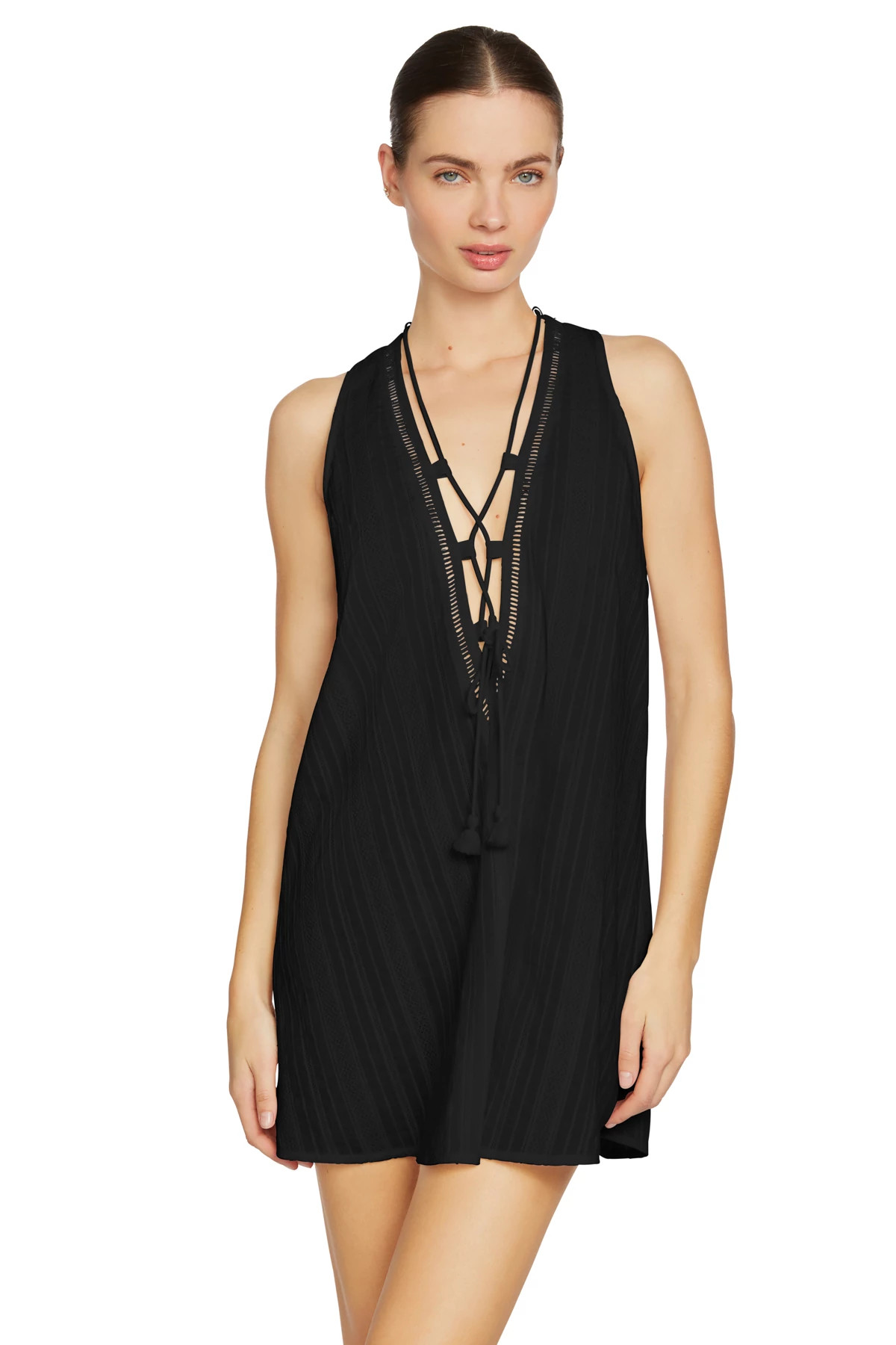 BLACK Michel Lace Up Tunic image number 1