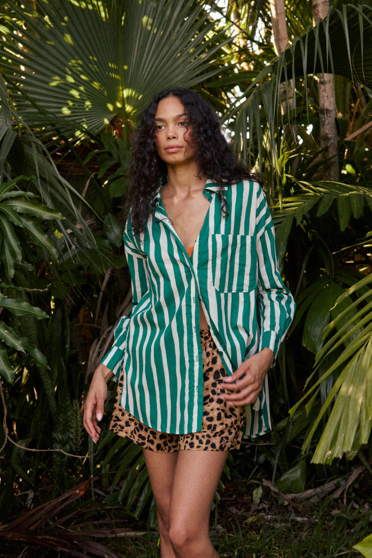 BATIK STRIPE LAWN Jennifer Cotton Long Sleeve Shirt image number 3