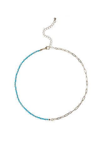 TURQUOISE Beaded Chain Necklace