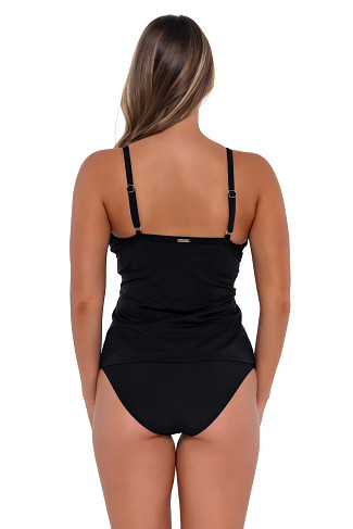 BLACK Underwire Twist Tankini Top (D+ Cup)