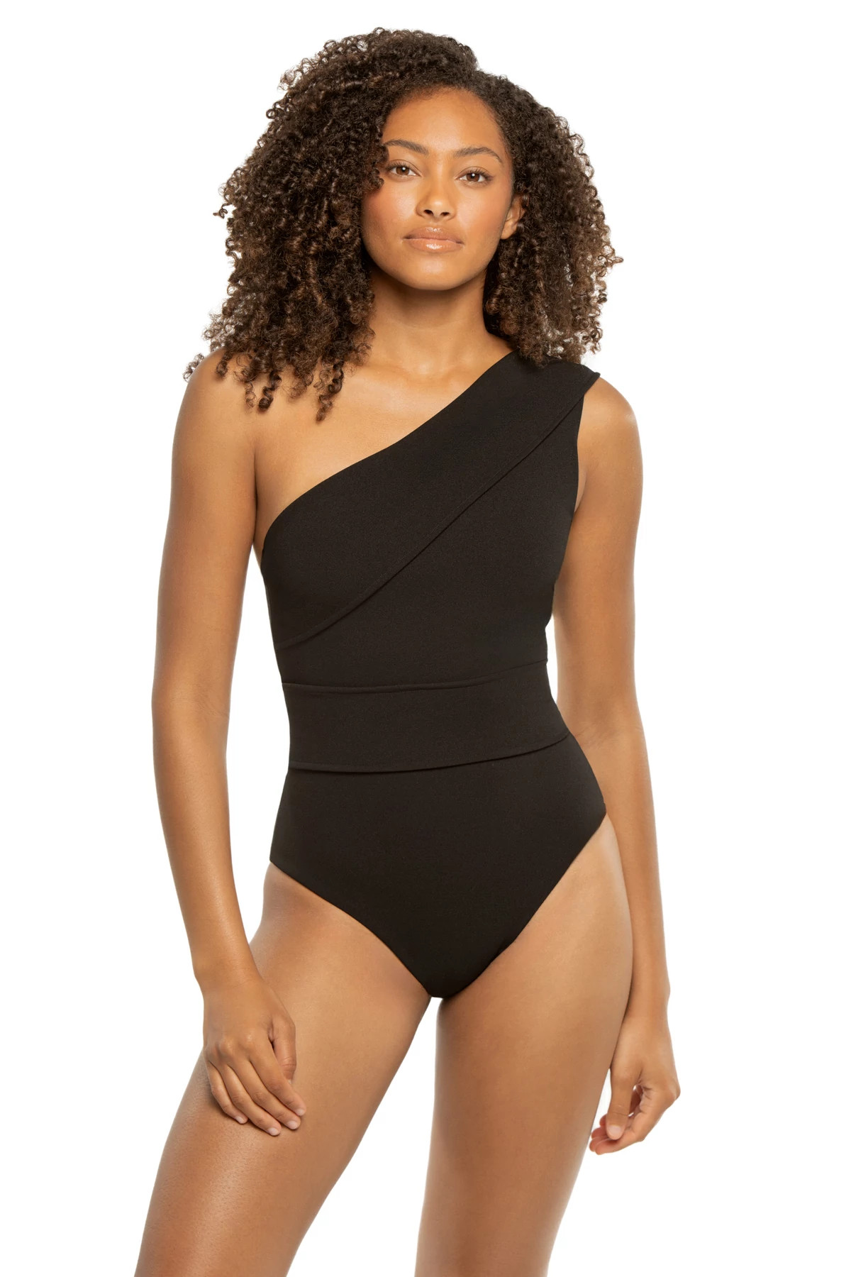 BLACK Crepe Maria One Piece Swimsuit image number 1