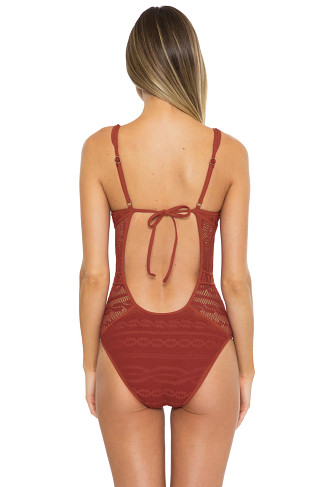 BRONZED Show & Tell Plunge One Piece Swimsuit
