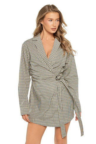 CHECK Mila Cotton Wrap Shirt Dress