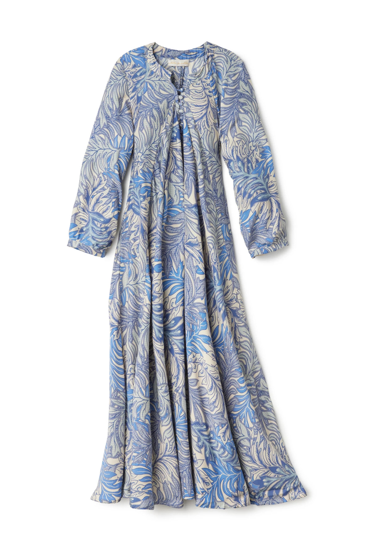 JUNGLE PRINT LAKE BLUE Fiore Silk Maxi Dress image number 4