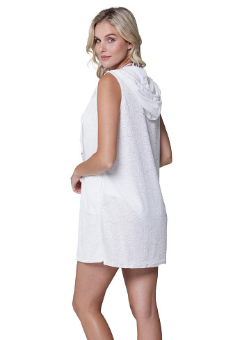 WHITE Sleeveless Hooded Tunic