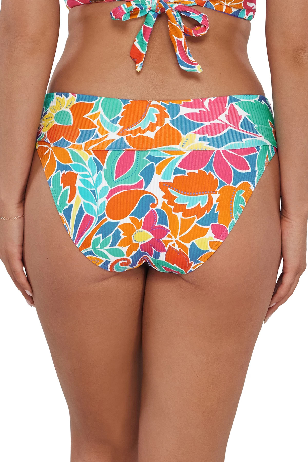FESTIVE FLORAL SANDBAR RIB Hannah High Waist Bikini Bottom image number 3