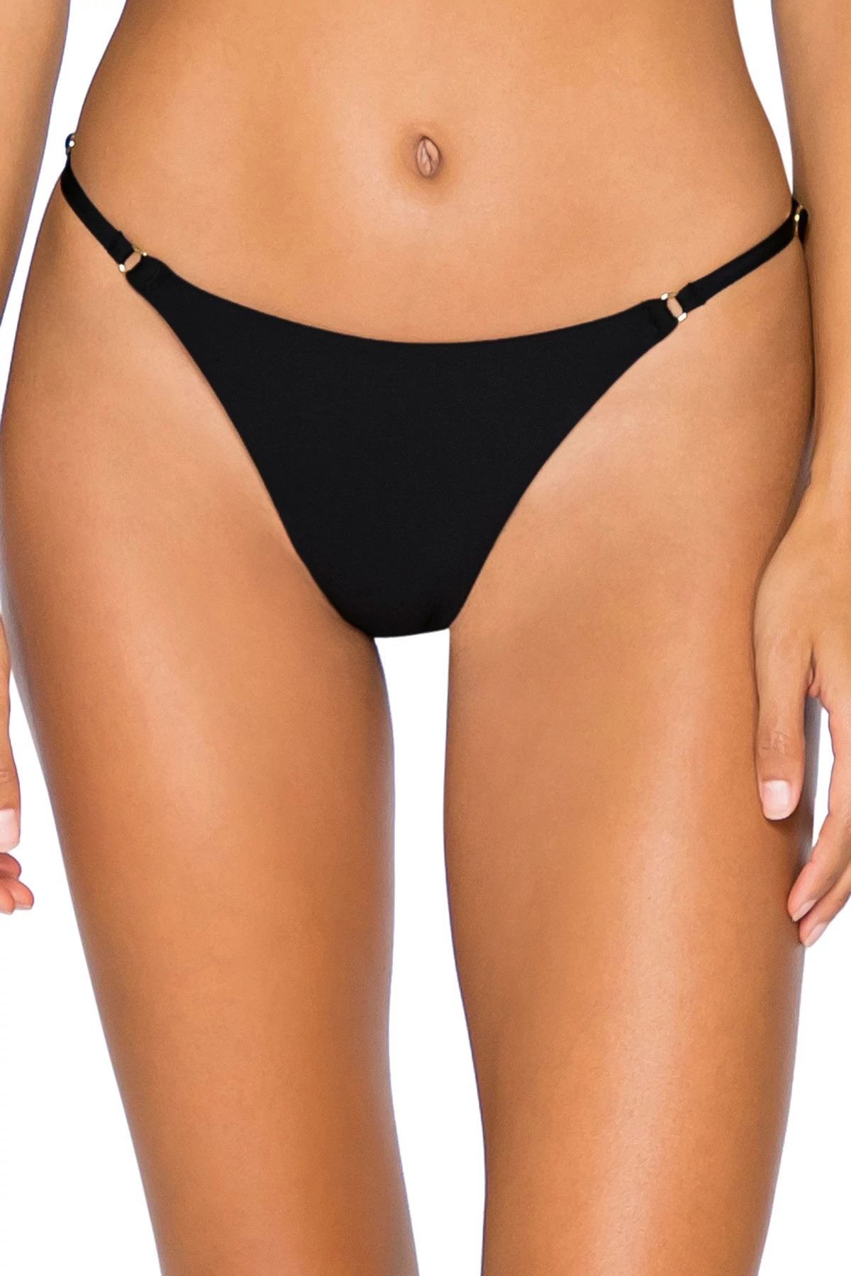 BLACK OUT Sol Tab Side Brazilian Bikini Bottom image number 1