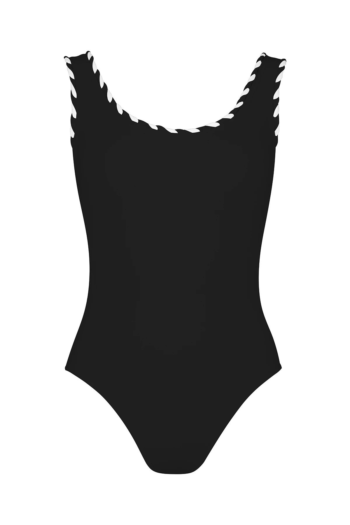 BLACK/WHITE Reed One Piece Swimsuit image number 4