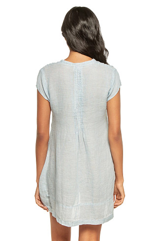 AQUA CHAMBRAY Regina Linen Tunic Cover Up