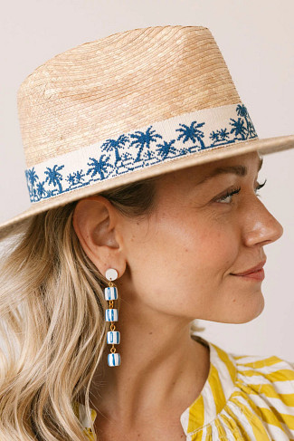 NATURAL Tropical Toile Palm Hat