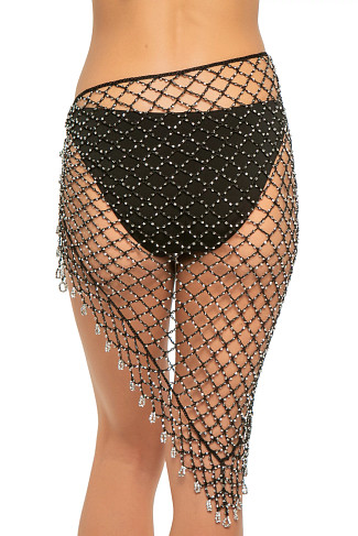 BLACK Beaded Net Sarong