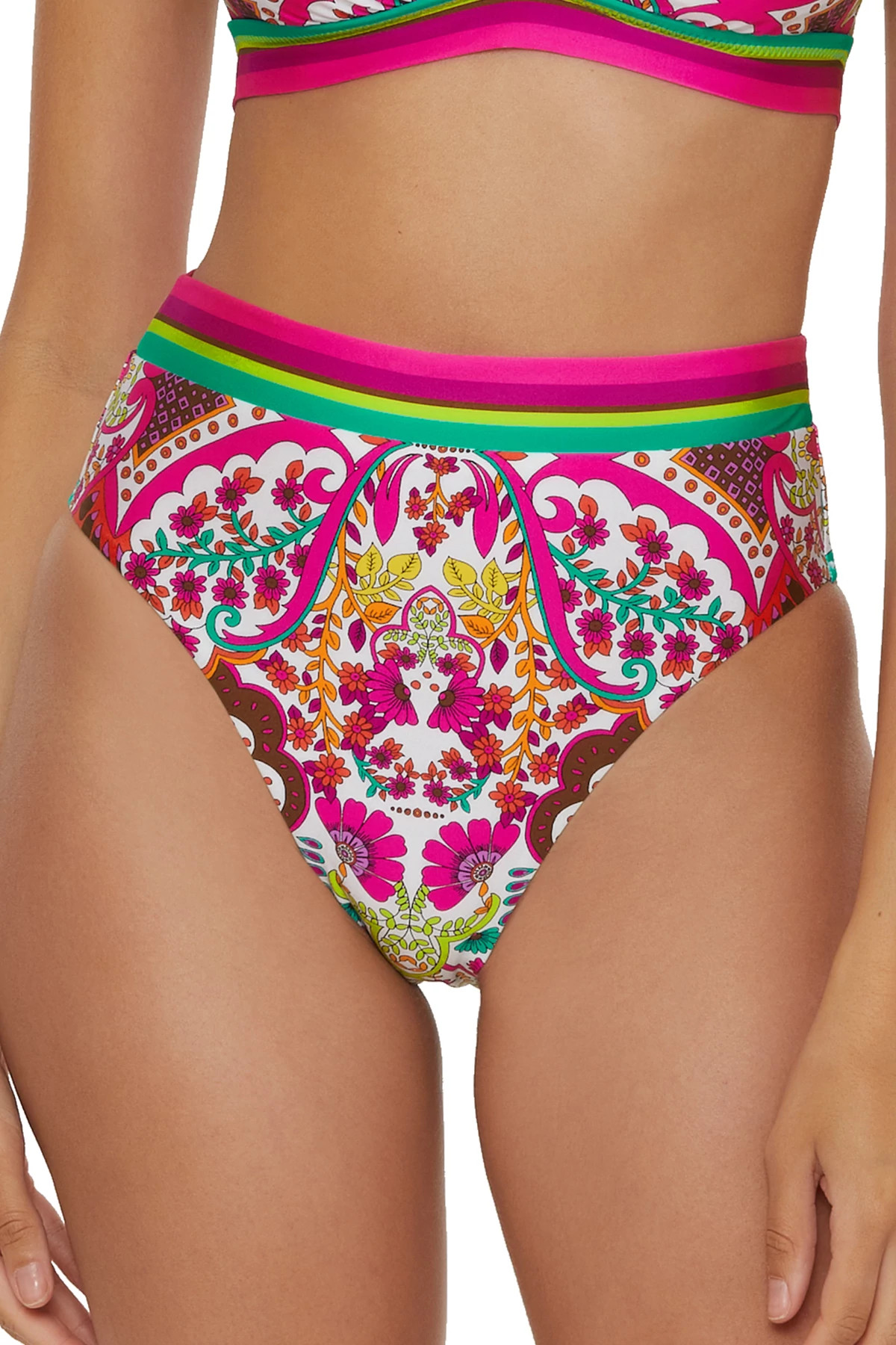 MULTI High Waist Banded Bikini Bottom image number 1