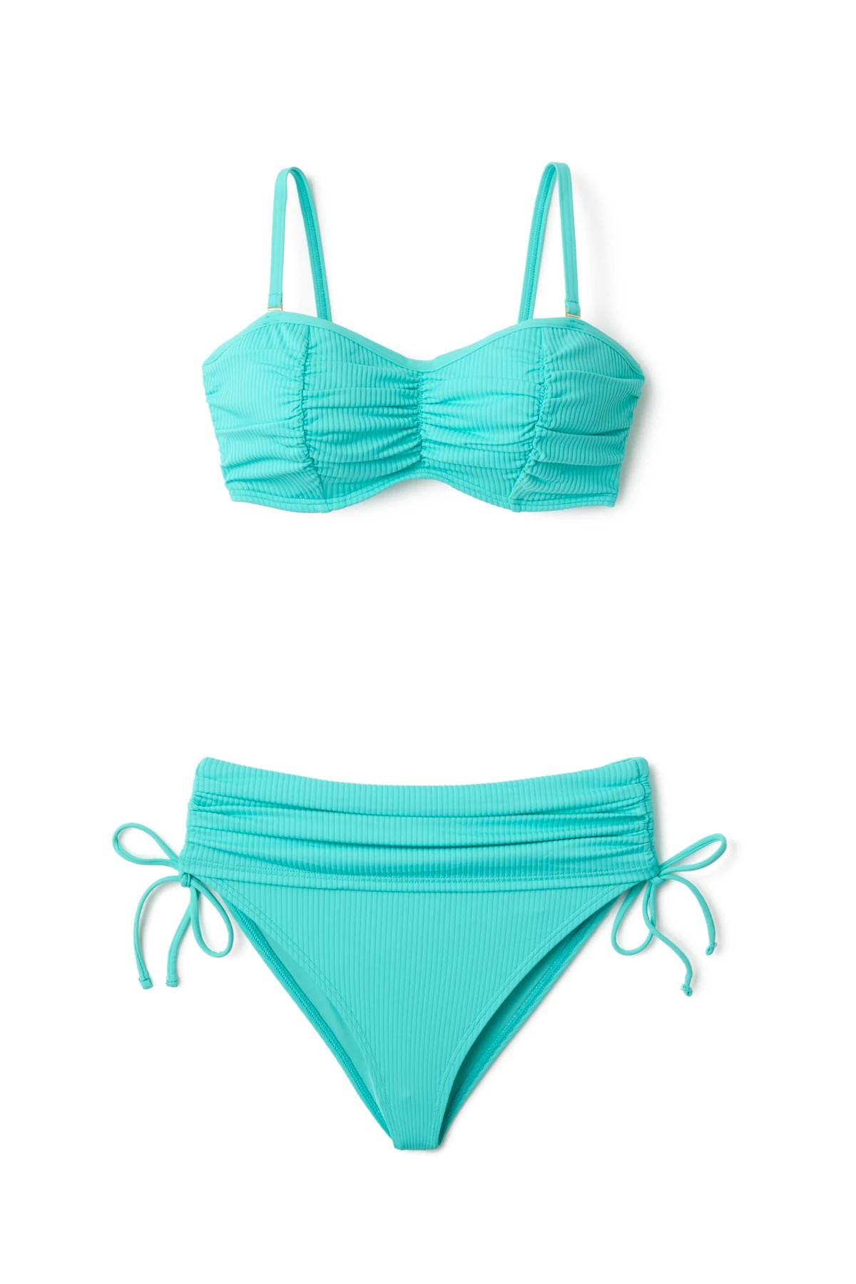 AQUA MIST SANDBAR RIB Loretta Bandeau Bikini Top (D+ Cup) image number 5