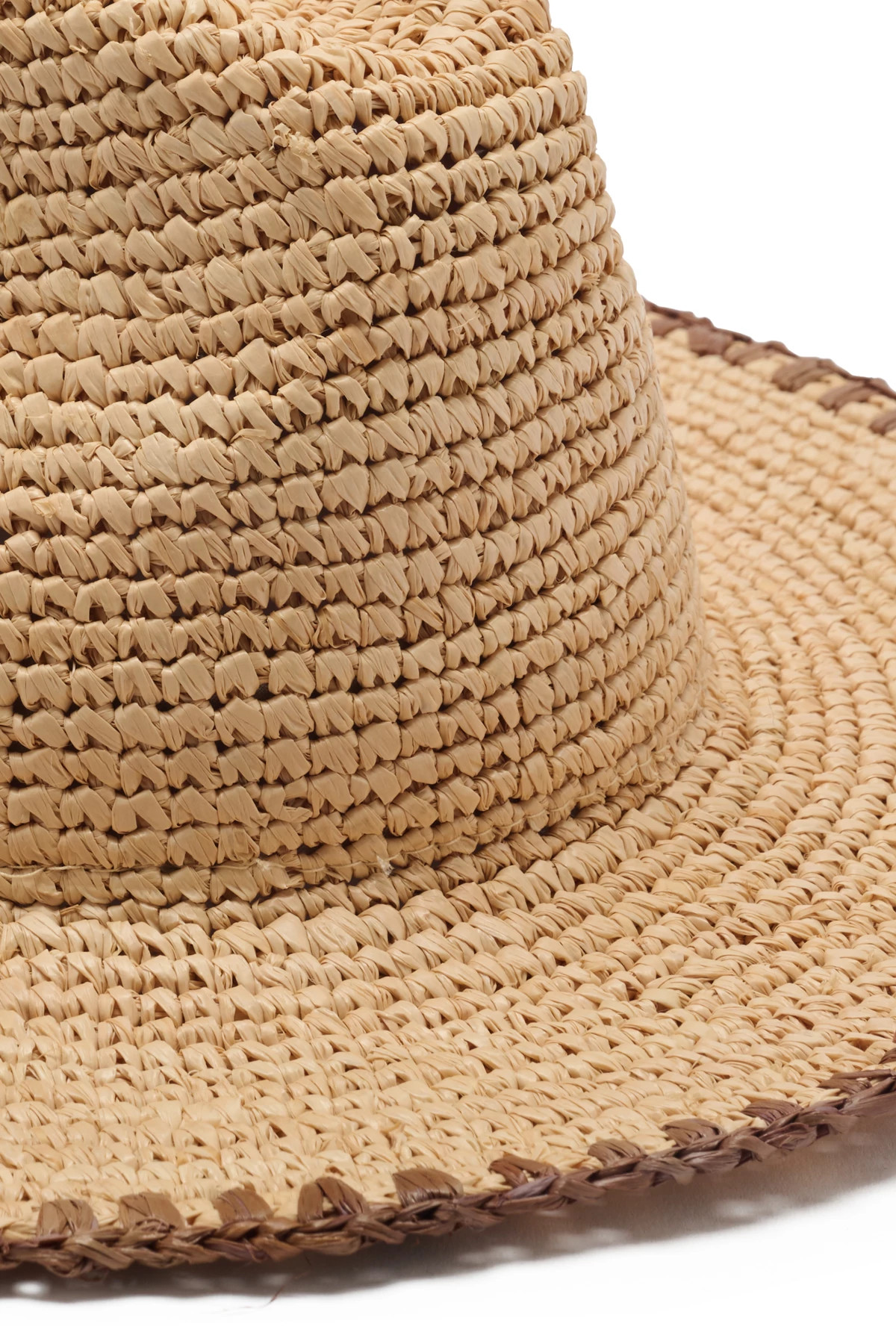 NATURAL/BROWN Kourtney Packable Raffia Panama Hat image number 4